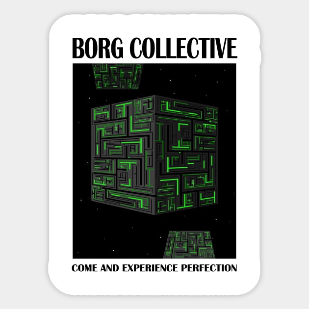 Star Trek - Travel Poster Borg Collective Sticker by AdriansFinalFrontier